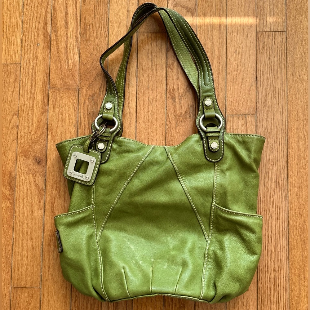 Tignanello Green Soft Leather Shoulder Bag
